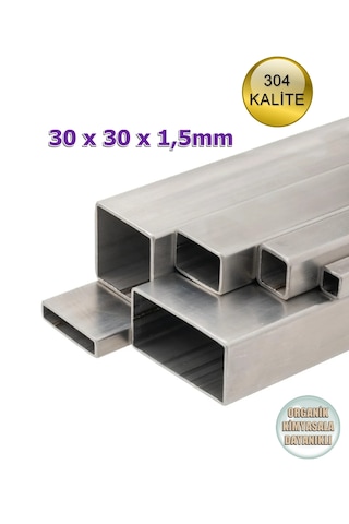 Paslanmaz Çelik Profil 304 Kalite 30x30x1,5mm Satine Yüzeyli