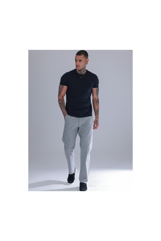 Blayn Jeans Erkek Siyah Keten Pantolon Beli Lastikli Rahat Kalıp Yazlık Boru Paça Günlük Pantolon Gri