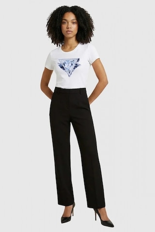Guess Kısa Kollu Bisiklet Yaka Tüylü Üçgen Kadın Beyaz T-shirt W6gı11k3026-g011 Beyaz