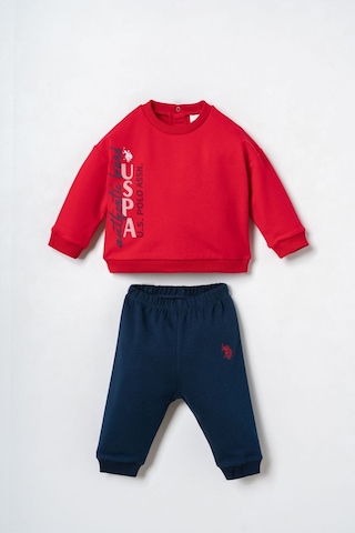U.S. Polo Assn. Erkek Bebek Baskılı Kırmızı Uzun Kol Pijama Takım Usb3163-c-v1 Usb3163-c-v1