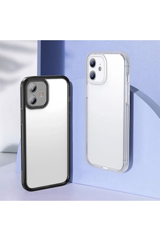Baseus iPhone Uyumlu 12 Mini Kamera Lens Koruyuculu Frame Kılıf- 5775 Siyah