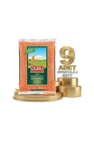 Duru Kırmızı Futbol Mercimek 9x1 Kg
