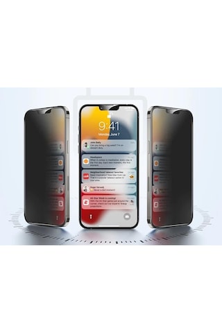 Vendas Apple Uyumlu iPhone 13 Pro Privacy Gizleyen Hayalet Temperli Cam Ekran Koruyucu