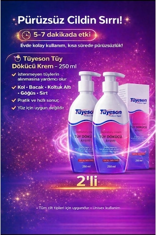 Tüyeson Tüy Dökücü Krem 2 x 250 ML