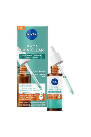 Derma Skin Clear Dengeleyici Ve Sivilce Karşıtı Serum 30ml, Cildi Yatıştırır, Komedojenik Değildir,niasinamid, Hyaluronik Asit, Pro Vitamin B5,yağlı,karma Cilt