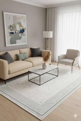 Hav Yüksekliği 462.000 Nokta 2200 Gr/m² Mikropolyester Akrilik Pamuk Jüt Taban Salon Halısı Krem