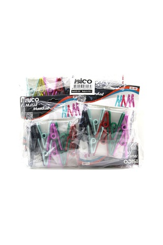 İbico İ21-101 Renkli Metal Mandal - 10'lu Paket- 12'li Paket