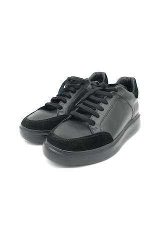 Elevold Man Erkek Hakiki Deri 7 Cm Boy Uzatan Siyah Spor Ayakkabı Siyah