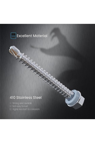 Xurunkeji 200 Adet 8 X 1/2 İnç İla 1-1/4 İnç Kendiliğinden Delinebilen Vidalar Metal, Paslanmaz Çelik Sac Vidalar, İnşaat Ve Onarım İçin 17x14x3cm