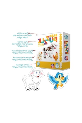 Çiftlik Hayvanları Puzzle, Çok Renkli Ve Eğitici Oyun Seti