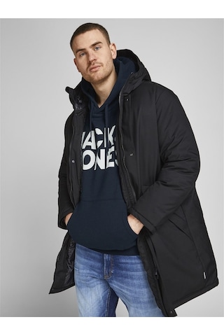 Jack & Jones Jack&Jones Kapüşonlu Büyük Beden Lacivert Erkek Sweatshirt 12163777 Lacivert
