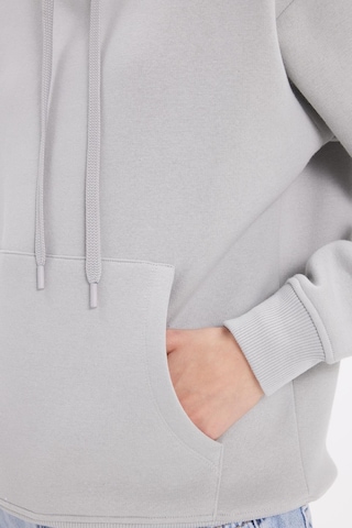 Tudors Kadın Oversize Geniş Kesim Pamuklu Yumuşak Dokulu İçi Polarlı Basic Krem Kapüşonlu Sweatshirt-42090 Krem