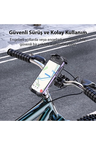 Ally Borofone Bh105 Crown Gidon Bağlantılı Bisiklet Ve Motosiklet Telefon Tutucu Siyah