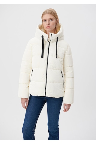 Mavi - Kapüşonlu Beyaz Şişme Mont 1110043-83043 Beyaz