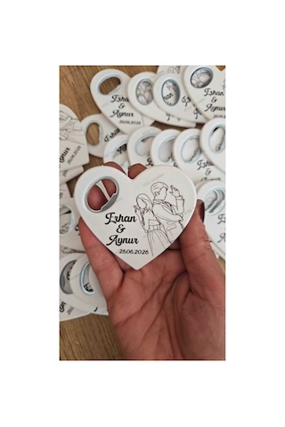 Kişiye Özel Kalp Şekilli Açacaklı Magnet 10 Lu Set Fotoğraflı İsimli Uv Baskılı Düğün Nişan Hediyelik Kişiye Özel Kalp Şekilli Açacaklı Magnet 10 Lu Set Fotoğraflı İsimli Uv Baskılı Düğün Nişan Hediyelik