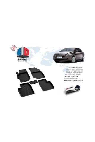 Peugeot 301 4D Havuzlu Paspas Siyah