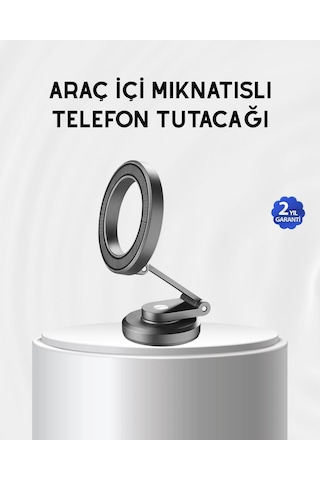 Mey İthalat Manyetik Katlanabilir Araç Telefon Tutucu Magsafe Uyumlu, 360 Ayarlanabilir, Güçlü Mıknatıs
