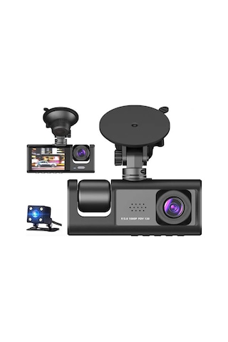 Araç Kamerası 3 Kameralı 1080p Lcd Ekranlı