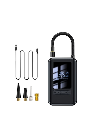 Samdoo Akıllı Kablosuz Mini Araçlastik Kompresör: Otomobil, Motosiklet, Bisiklet Lastikleri İçin Basınç Ayarlı Otomatik Kesme Fonksiyonlu Hava Pompa