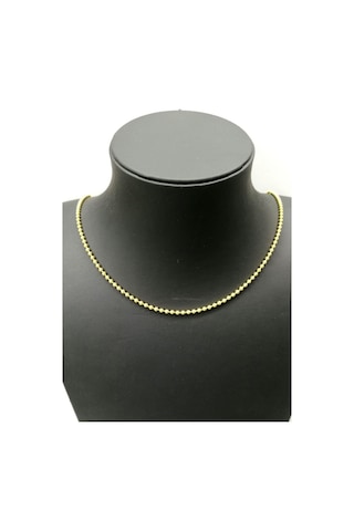 Omar Silver Unisex Top 2,5 Mm Gold Altın Kaplama Gümüş Kolye Zinc