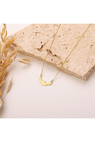 925 Ayar Gümüş Halloween Cadılar Bayramı Yarasa Kolye Gold