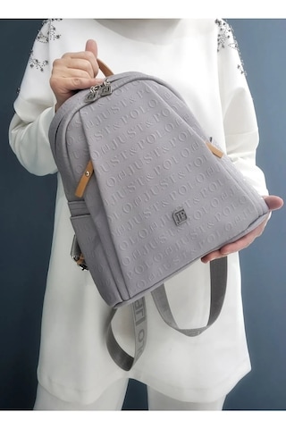 Just Polo Kadın Gri Taba Büyük Boy Sırt Çantası
