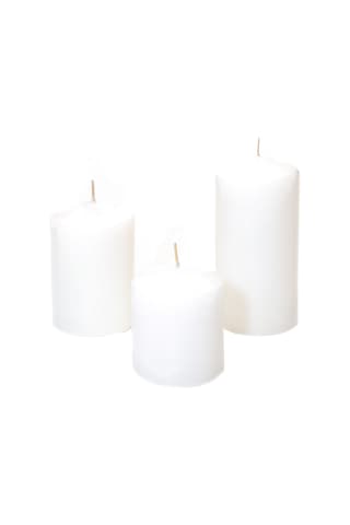 Missi Silindir Mum Seti 5.5 - 7.5 - 10 CM 3'lü Ekru