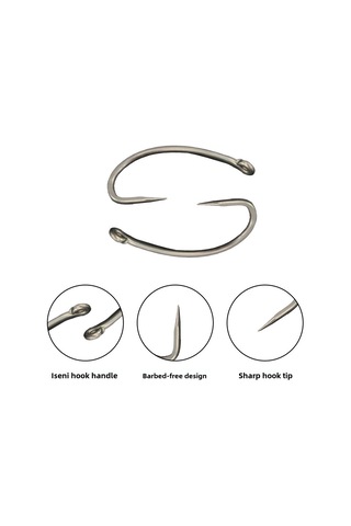 Reedark 50 Adet Kutulu Yüksek Karbon Çelik Olympos Alabalık İğnesi, Diken Yok, Kambur Tasarım, Büyük Balıklar İçin, Toptan Satış 8 Numara