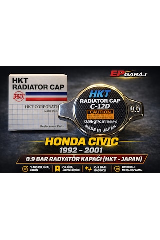 Honda Civic 1992 2001 0.9 Bar Hkt Radyatör Kapağı Japon