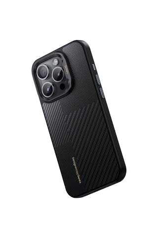 Apple Uyumlu iPhone 15 Pro Max Kılıf Magsafe Özellikli Karbon Fiber Benks Montage Hibrit Armor Pro 600d Kevlar