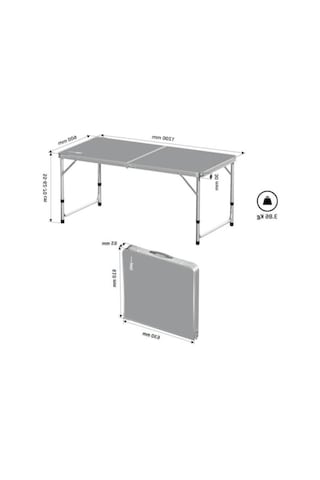 Katlanır Kamp Masası, 120 Cm Boyutunda Ve Kullanışlı Tasarım Abanoz - Beyaz