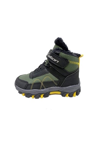 Callion 06p Deri Çocuk Sneakers Bot Haki Siyah Sarı Haki