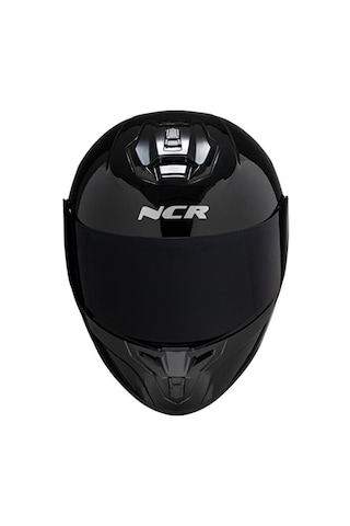 NCR M70 Rapid Ece Belgeli Kapalı Motosiklet Kaskı Parlak Siyah