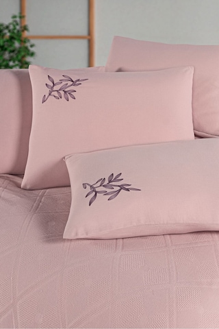Çift Kişilik Pike Takımı Pembe Pembe