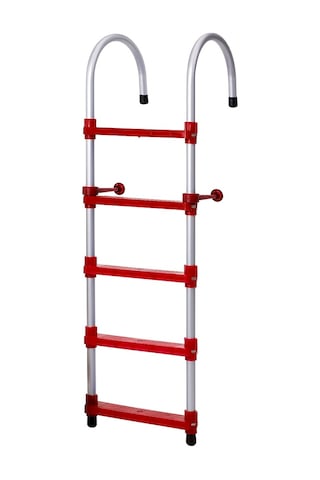 Hobi Store Portatif Tekne Merdiveni ( Kırmızı ) 3 Basamaklı