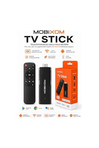 Android Tv Stick 4k Ultra Hd Wifi Smart Tv Stick Kumandalı Hdmı Medya Oynatıcı