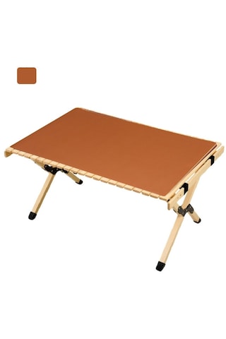 Homyl Taşınabilir Katlanır Kamp Masası Açık-kahve-55x115cm Açık Kahve 55x115cm Çok Renkli
