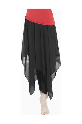 Gajeena "2'li 1 Arada Nefes Alabilir Dans Eteği - Yoga, Performans İçin Rahat Polyester Kumaş" SiYAH