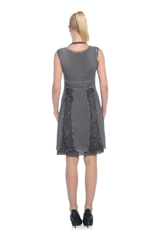Bulalgiy Kadın Vizon Vintage Dantelli Elbise - Bga008804-Vizon-34 Vizon