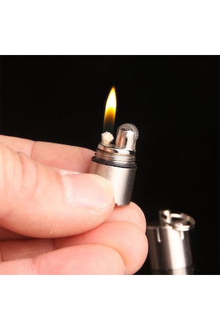 Ximistore9 Metal Mini Kerosene Lighter, Gold - High Strength, Anti-fuel Volatilization, Keychain Split Ring, Easy Fluid Refill Altın