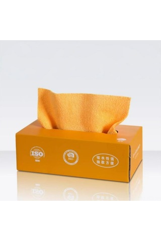 Fosenze Kutu İçerisinde Yeniden Kullanılabilir Mikrofiber Temizlik Bezi - Toz Ve Kir Serbest, Ev Ofis Araç Atölyeleri İçin Absorban Temizleyici Bezi 20 Adet Turuncu