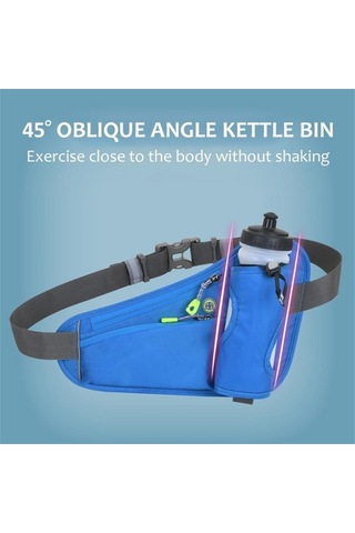 Butu Yürüyüş Fanny Paketi Su Şişesi Tutucu Bisiklet Bel Çantası - Siyah