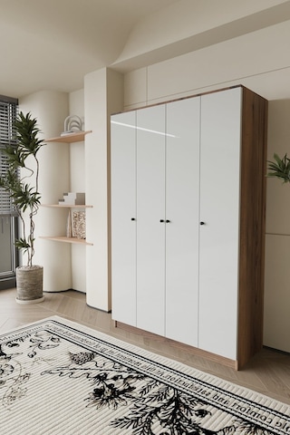 Ganihome Linea 4 Kapaklı Gardırop Elbise Dolabı Suntalam