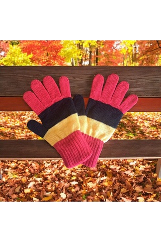 Garson Beden Erkek Çocuk Eldiven Sarı Kırmızı - 8-12 Yaş Kırmızı
