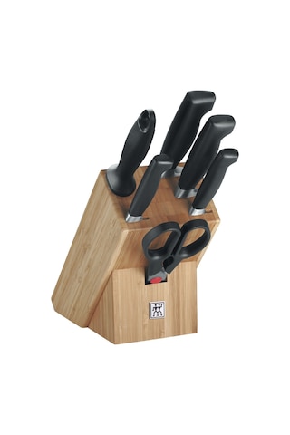 Zwıllıng Four Star Blok Bıçak Seti Bambu 7-Parça 350680020 Siyah