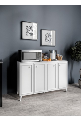 Stella Çok Amaçlı Country Dolap, 4 Kapaklı Country Kiler Dolabı