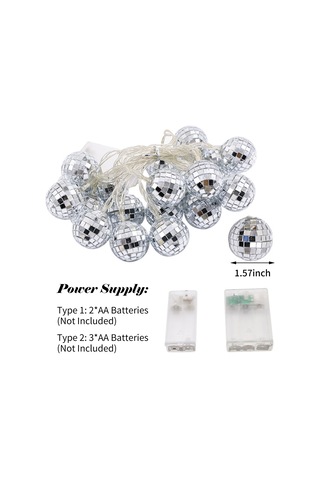 Xiyyadms 1.8m 10 Led Isık Sürekli Aydınlatıcı Ilık Beyaz Top Şekilli Mosaik Işık Zinciri Aa Pil İle Çalışır, Pil Dahil Değil Ilık Beyaz