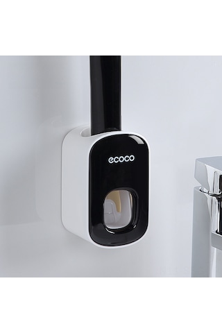 Springsun Otomatik Macun Sıkıcı Duvar Tipi, Delme Yok Kurulum, Ev Bathroom Organizer Seti Siyah-beyaz Diğer