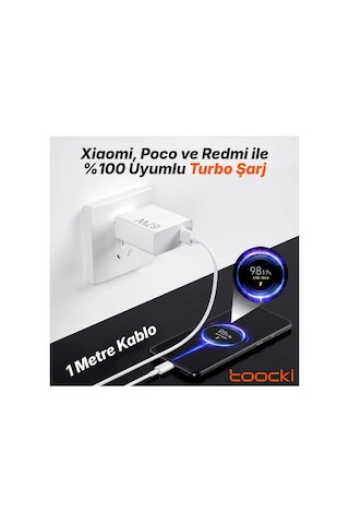 67w Turbo Hızlı Şarj Aleti + 6a Type-c Kablo Seti Xiaomi 14t / 14t Pro / 14 / 15t / 13t Pro / 12t Pro Uyumlu 67 Watt 1 Metre