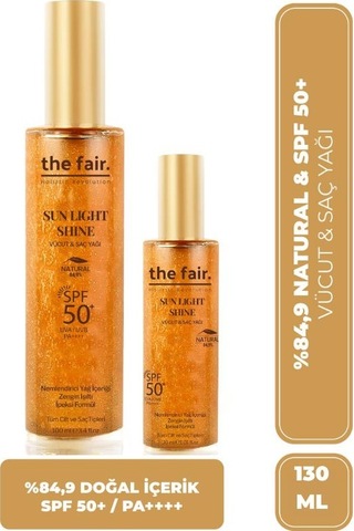 The Fair Sun Light Shine Parıltılı Güneş Koruyucu Saç ve Vücut Yağı SPF50+ 130 ML
